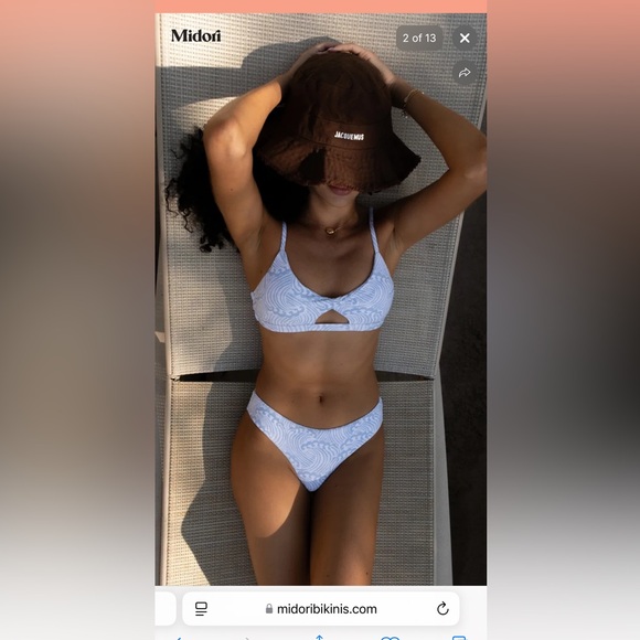 Midori Swim Brayden Bikini Bottom in Laie Print Size Large - Picture 7 of 7